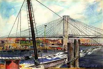 Brooklyn Bridge Watercolor